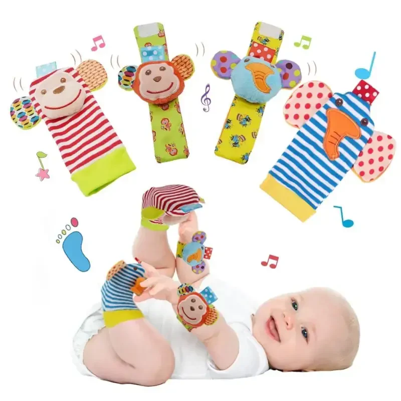 Baby Rattle Socks & Wrist Rattles for Babies 0-6 Months, Baby Toys 0-3-6-12 Months, Foot Rattles Sock for Newborn Toys, Soft Baby Rattles for Boy Girl Present Gift - 1
