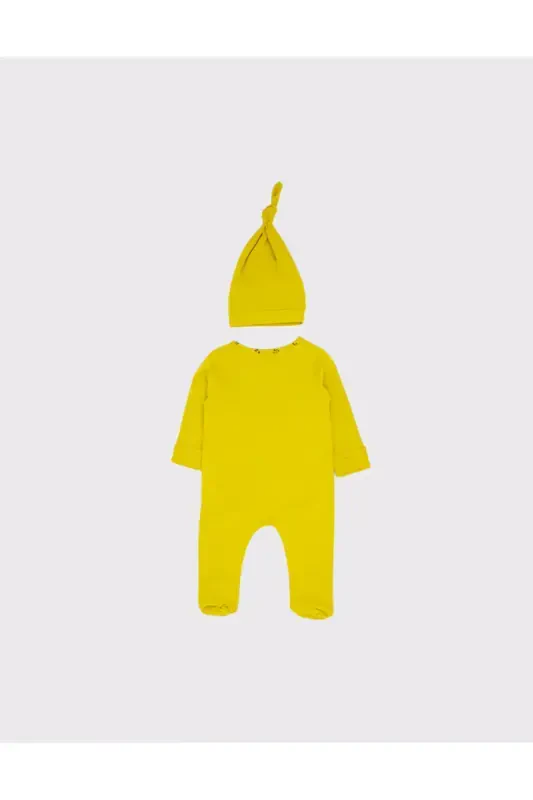 Baby Romper and Beanie-MUSTARD - 2