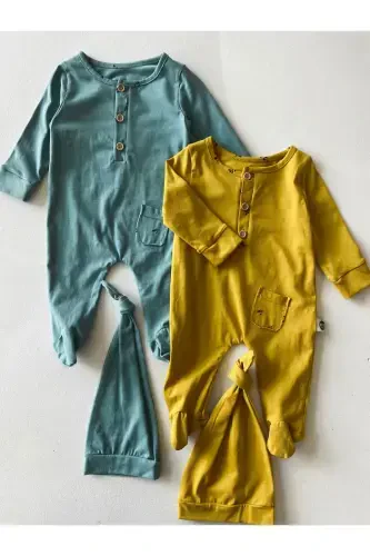 Baby Romper and Beanie-MUSTARD - 7