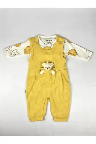 Baby Romper with Toy-MUSTARD - 1