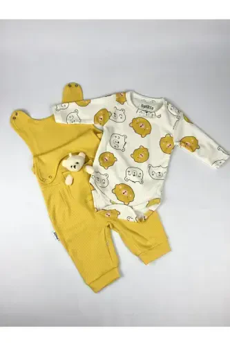 Baby Romper with Toy-MUSTARD - 3