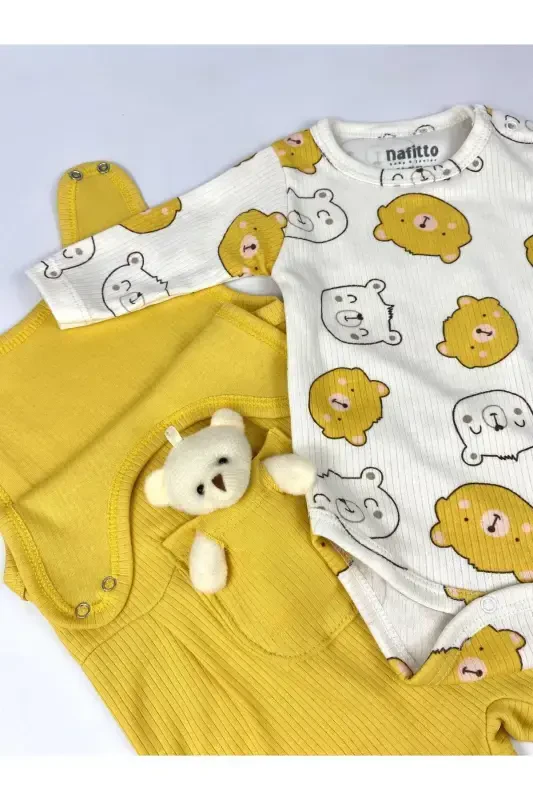 Baby Romper with Toy-MUSTARD - 4