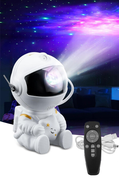 Baby Room Night Light Astronaut Starry Sky Projection Table Lamp Lighted Remote Controlled Lamp - 1