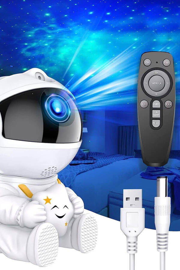 Baby Room Night Light Astronaut Starry Sky Projection Table Lamp Lighted Remote Controlled Lamp - 2