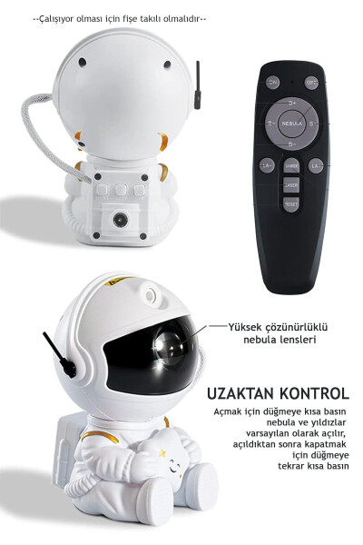 Baby Room Night Light Astronaut Starry Sky Projection Table Lamp Lighted Remote Controlled Lamp - 5