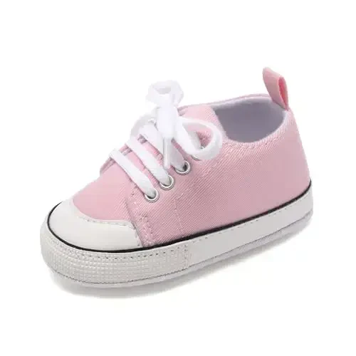 Baby Shoes,Infant Boys Girls Non-Slip Soft Sole Lightweight Sneakers,Unisex First Walking Shoes for 0-18 Months Toddler - 1