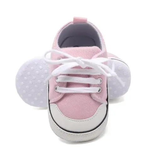 Baby Shoes,Infant Boys Girls Non-Slip Soft Sole Lightweight Sneakers,Unisex First Walking Shoes for 0-18 Months Toddler - 4