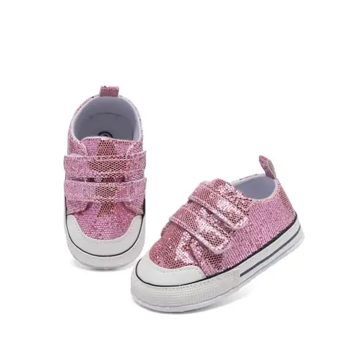 Baby Shoes,Infant Boys Girls Non-Slip Soft Sole Lightweight Sneakers,Unisex First Walking Shoes for 0-18 Months Toddler - 4