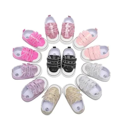 Baby Shoes,Infant Boys Girls Non-Slip Soft Sole Lightweight Sneakers,Unisex First Walking Shoes for 0-18 Months Toddler - 7