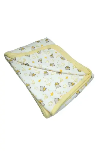 Baby Single Layer Knitted Swaddle Blanket 80x90 Cm-Yellow 