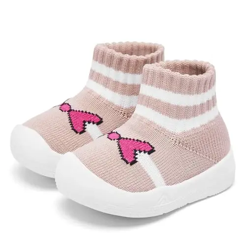 Baby Sock Shoes With Grip - Infant First Walker Shoes for Girls and Boys - Toddler Slipper Non Slip - 3