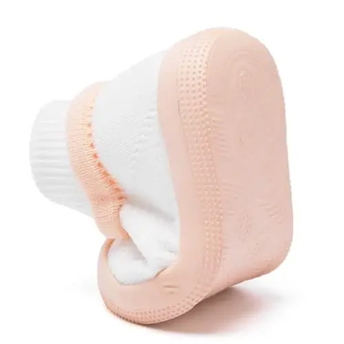 Baby Sock Shoes With Grip - Infant First Walker Shoes for Girls and Boys - Toddler Slipper Non Slip - 6