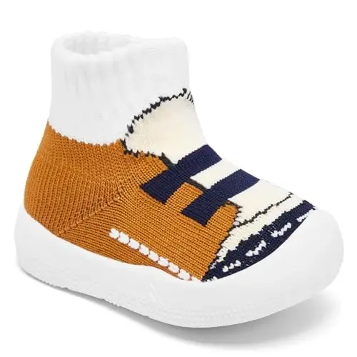 Baby Sock Shoes With Grip - Infant First Walker Shoes for Girls and Boys - Toddler Slipper Non Slip - 4