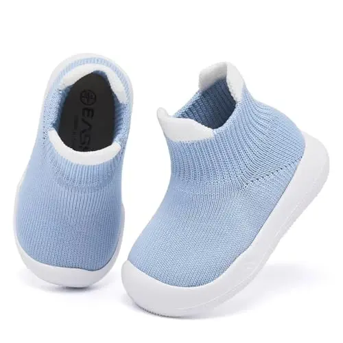 Baby Sock Shoes With Grip - Infant First Walker Shoes for Girls and Boys - Toddler Slipper Non Slip - 4