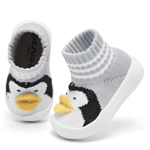 Baby Sock Shoes With Grip - Infant First Walker Shoes for Girls and Boys - Toddler Slipper Non Slip - 1