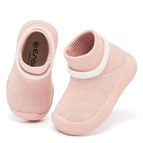 Baby Sock Shoes With Grip - Infant First Walker Shoes for Girls and Boys - Toddler Slipper Non Slip - 4