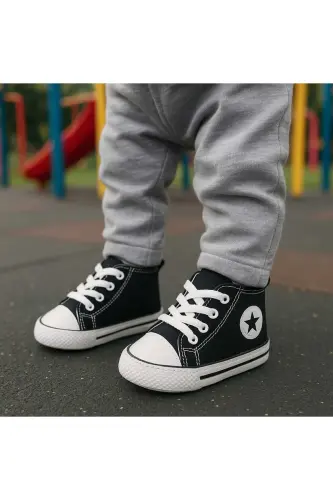 Baby Sports Bootie Shoes - Black - 2