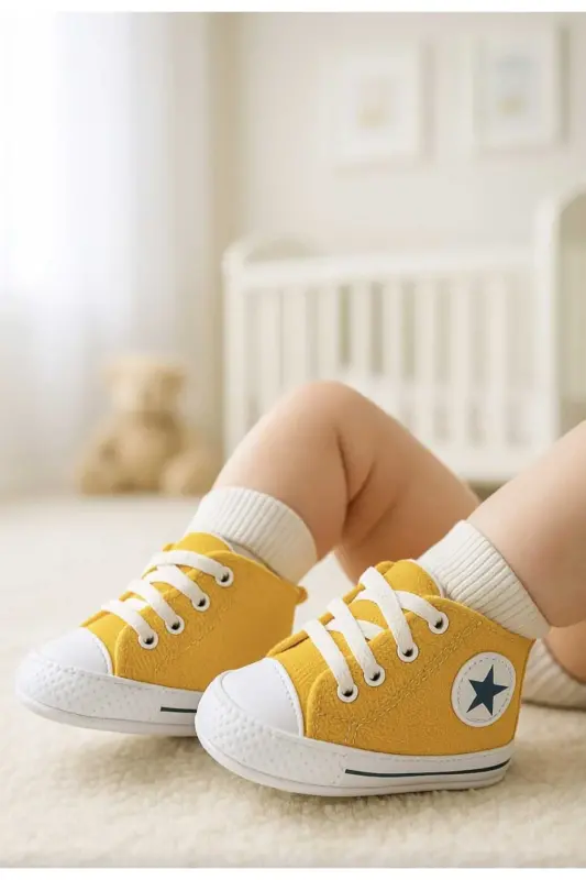 Baby Sports Bootie Shoes - yellow - 1