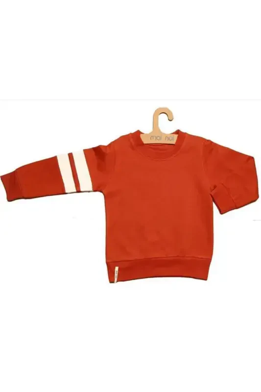 Baby Striped Sweatshirt-Burgundy - MOI NOI