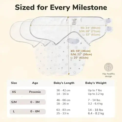 Baby Swaddle Blanket, Swaddle Wrap for Newborn and Infant, Adjustable Swaddle Set for Baby Boy and Girl, 3 Pack Soft Organic Cotton, Large (3-6 Months), Grey and White - 4