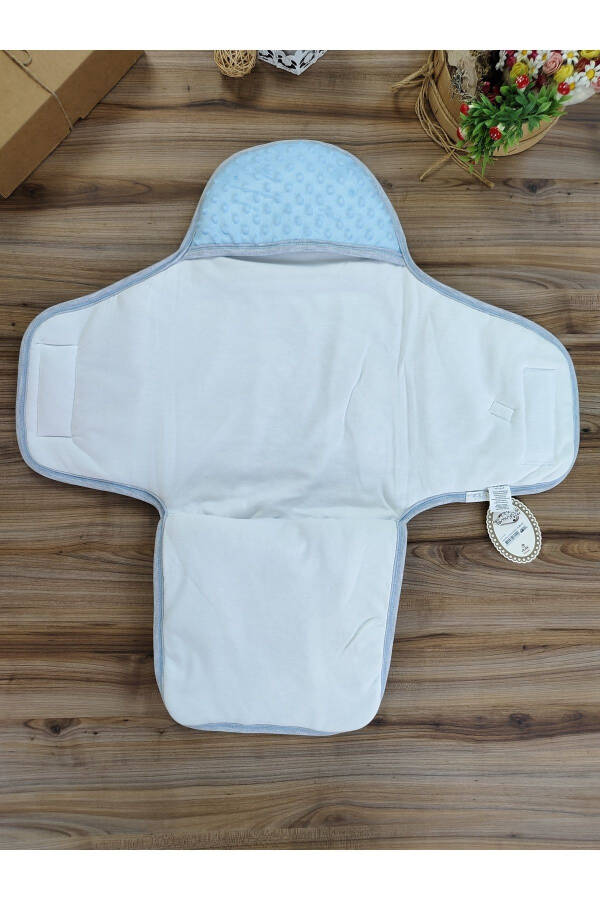 Baby Swaddle Blue Boy Baby Outdoor Swaddle Blanket Footed Toy Sleeping Bag - 3