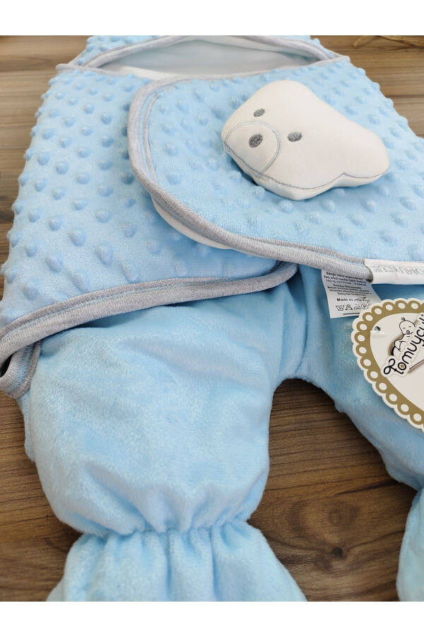 Baby Swaddle Blue Boy Baby Outdoor Swaddle Blanket Footed Toy Sleeping Bag - 4