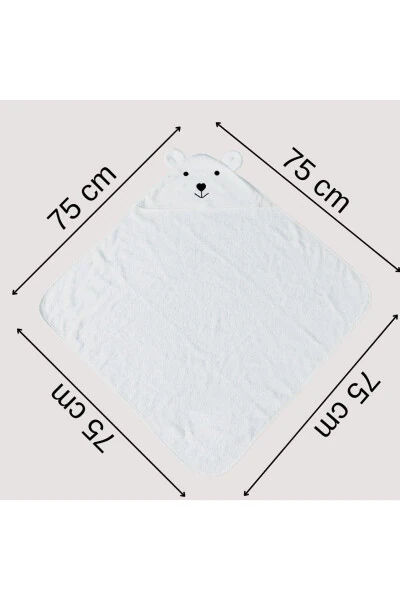 Baby Swaddle Towel - Natural Bamboo and Pure Cotton Blend with Hood - 14