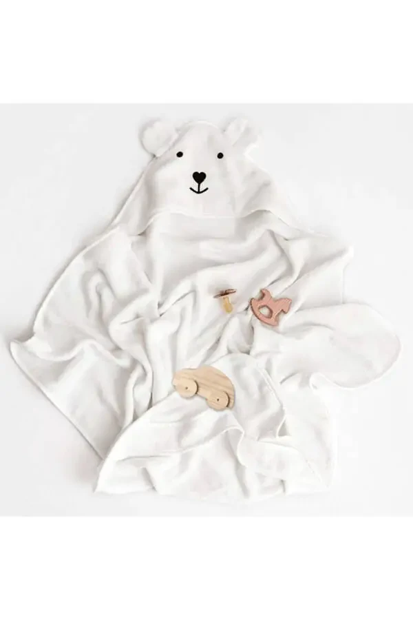 Baby Swaddle Towel - Natural Bamboo and Pure Cotton Blend with Hood - 2