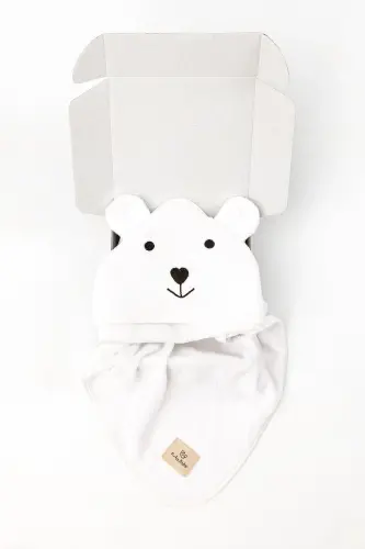 Baby Swaddle Towel - Natural Bamboo and Pure Cotton Blend with Hood - 4