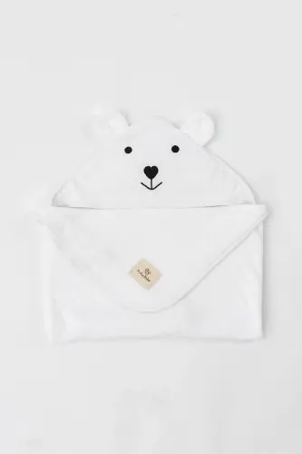 Baby Swaddle Towel - Natural Bamboo and Pure Cotton Blend with Hood - 6