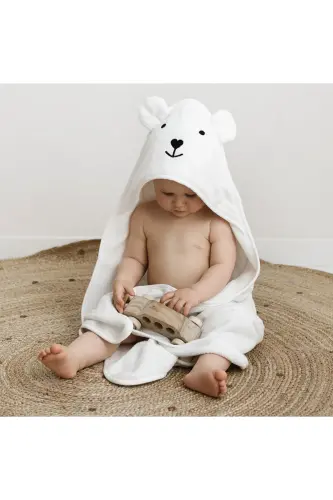 Baby Swaddle Towel - Natural Bamboo and Pure Cotton Blend with Hood - 7