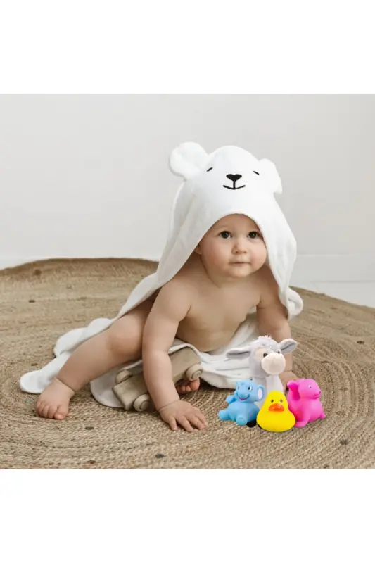 Baby Swaddle Towel - Natural Bamboo and Pure Cotton Blend with Hood - 8