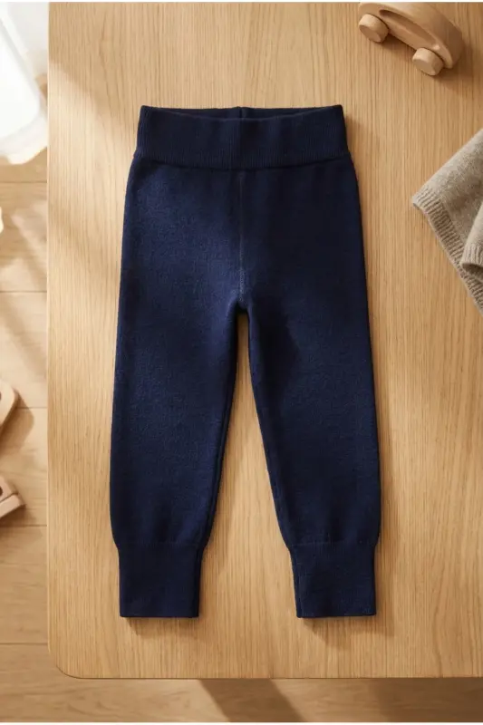 Baby Tights with Elastic Detail Navy Blue - 3