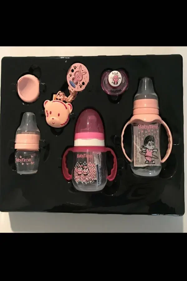 Baby Time 5'li Mavi Biberon Ve Emzik Seti Pembe - 2