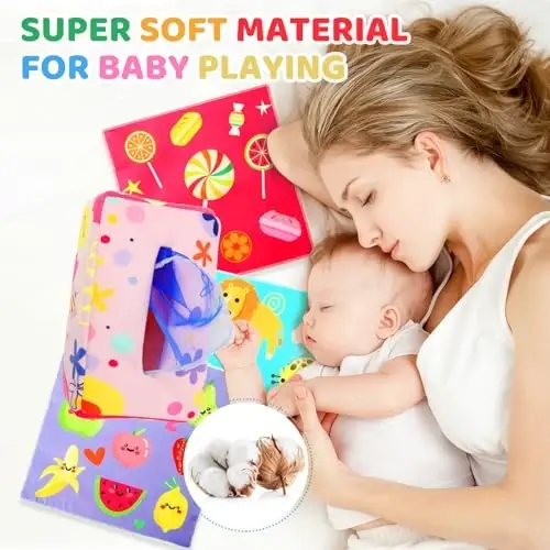 Baby Tissue Box - Montessori Toys for 6-12 Months, 1 Year Old - Soft Stuffed High Contrast Crinkle Infant Sensory Toy, Boys&Girls Toddler Early Learning Baby Gifts - 6