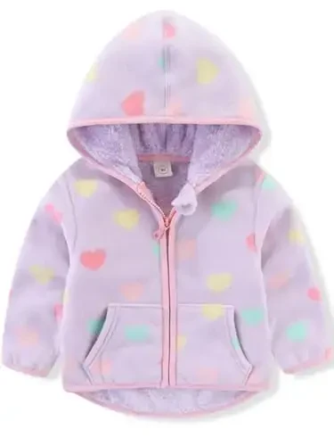 Baby Toddler Boys Girls Sherpa Fleece Lined Jacked Sweatshirt Fall Winter Autumn Warm Clothes with Hoodie - 1