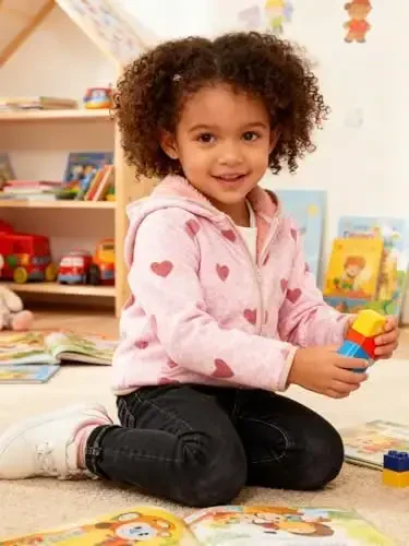 Baby Toddler Boys Girls Sherpa Fleece Lined Jacked Sweatshirt Fall Winter Autumn Warm Clothes with Hoodie - 2