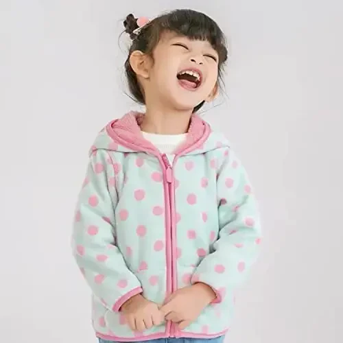 Baby Toddler Boys Girls Sherpa Fleece Lined Jacked Sweatshirt Fall Winter Autumn Warm Clothes with Hoodie - 3