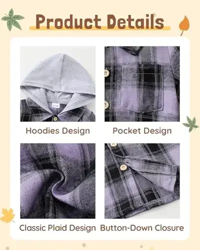 Baby Toddler Boys Long Sleeve Shirt Flannel Buffalo Plaid Shirts Button Down Jacket Top Outfit Fall Winter Clothes - 3