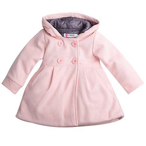 Baby Toddler Girls Fall Winter Trench Coat Wind Hooded Jacket Kids Outerwear - 1