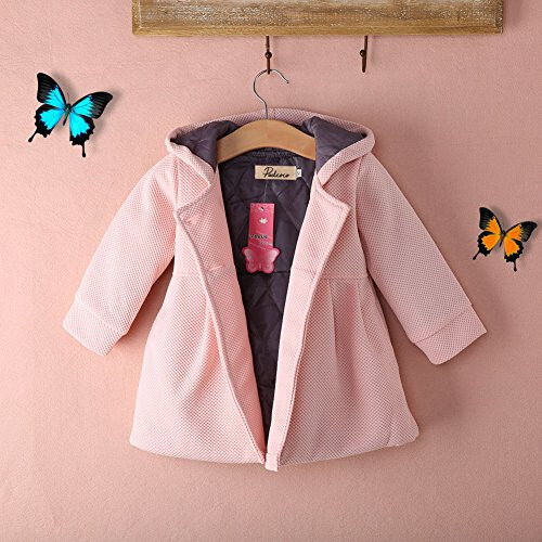 Baby Toddler Girls Fall Winter Trench Coat Wind Hooded Jacket Kids Outerwear - 2