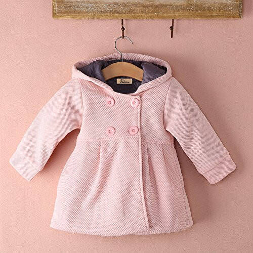 Baby Toddler Girls Fall Winter Trench Coat Wind Hooded Jacket Kids Outerwear - 4