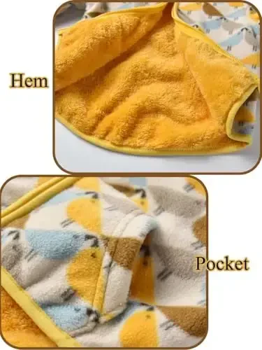 Baby Toddler O'g'il bolalar Qizlar Sherpa Fleece Astarlı Jiletli Sviter Kuz Qish Kuzgi Issiq Kiyimlar Hoodi bilan - 4