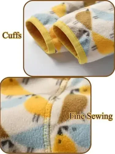 Baby Toddler O'g'il bolalar Qizlar Sherpa Fleece Astarlı Jiletli Sviter Kuz Qish Kuzgi Issiq Kiyimlar Hoodi bilan - 5