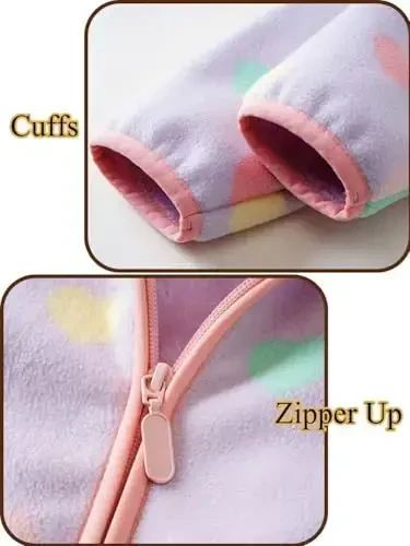 Baby Toddler O'g'il bolalar Qizlar Sherpa Fleece Astarli Kurtka Sviter Kuz Qish Kuzgi Issiq Kiyimlar Hoodi bilan - 5