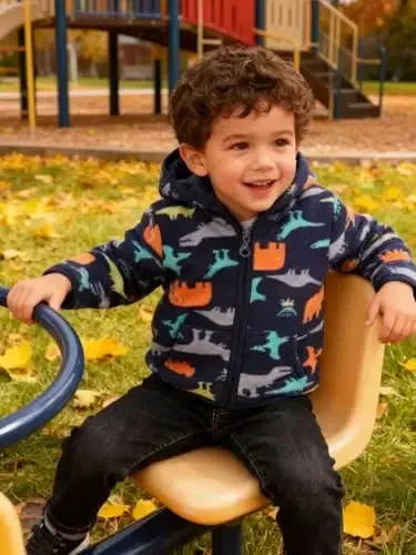 Baby Toddler O'g'il bolalar Qizlar Sherpa Fleece Astarli Kurtka Sviter Kuz Qish Kuzgi Issiq Kiyimlar Hoodie bilan - BABY (1)