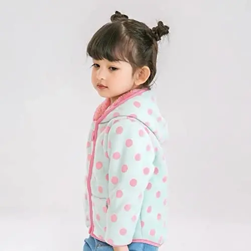 Baby Toddler O'g'il bolalar Qizlar Sherpa Fleece Astarli Kurtka Sviter Kuz Qish Kuzgi Issiq Kiyimlar Hoodieli - ACHIYI (1)