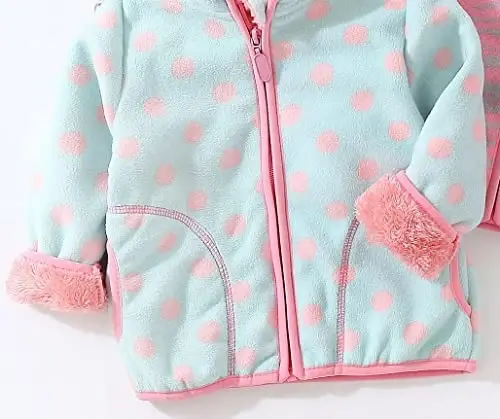 Baby Toddler O'g'il bolalar Qizlar Sherpa Fleece Astarli Kurtka Sviter Kuz Qish Kuzgi Issiq Kiyimlar Hoodieli - 5