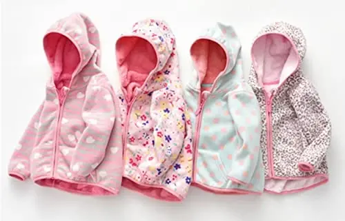 Baby Toddler O'g'il bolalar Qizlar Sherpa Fleece Astarli Kurtka Sviter Kuz Qish Kuzgi Issiq Kiyimlar Hoodieli - 6