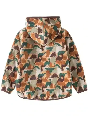 Baby Toddler O'g'il bolalar Qizlar Sherpa Fleece Astarli Kurtka Sviter Kuz Qish Kuzgi Issiq Kiyimlar Kaput bilan - 4